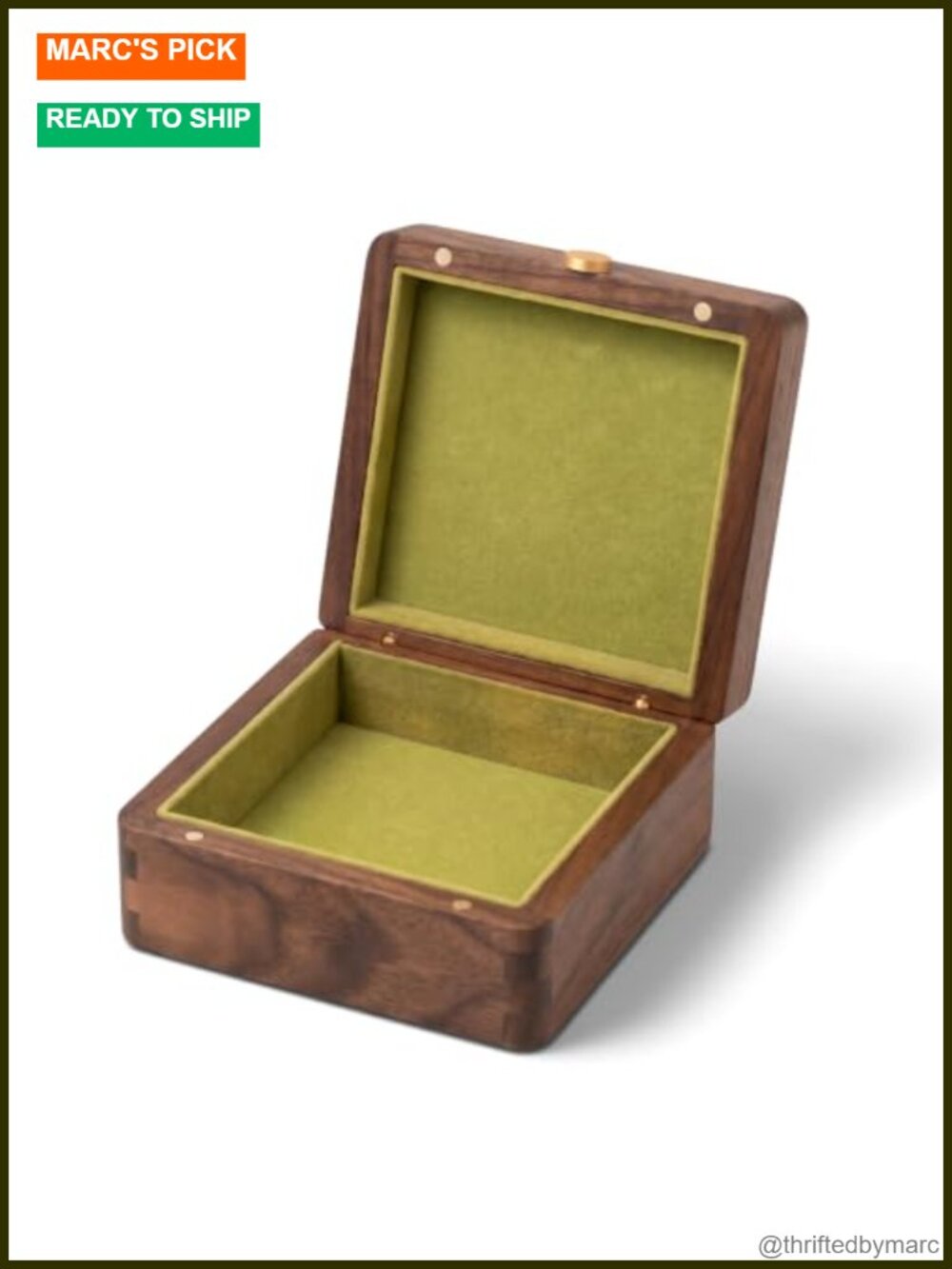Handcrafted Black Walnut Wood Jewelry Box Divided Organizer Storage Gift